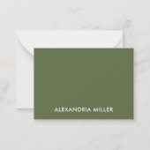 Modernes Minimal Monogram Name Olive Mitteilungskarte (Vorderseite)