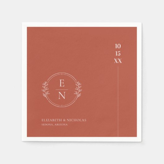 Modernes Minimal | Monogram Wedding Napkins Serviette (Vorderseite)
