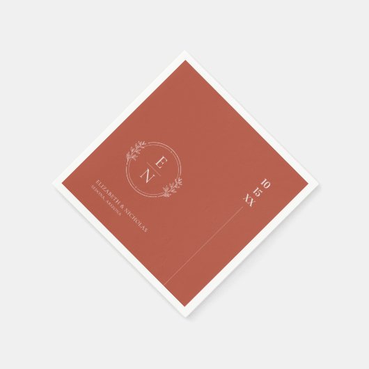 Modernes Minimal | Monogram Wedding Napkins Serviette (Ecke)