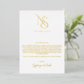 Modernes Minimal | Monogram Wedding Table Vielen D Folieneinladung (Stehend vorne)