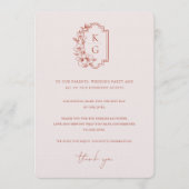 Modernes Minimal | Monogram Wedding Table Vielen D Menükarte (Vorderseite)