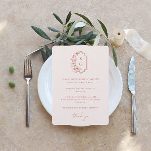 Modernes Minimal Monogram Wedding Table Vielen D Menükarte