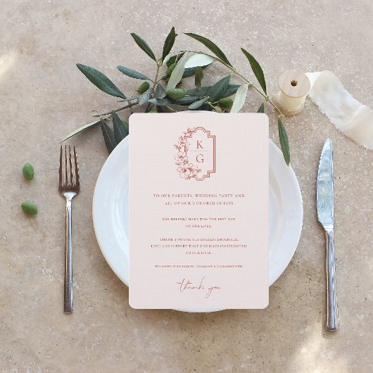 Modernes Minimal | Monogram Wedding Table Vielen D Menükarte