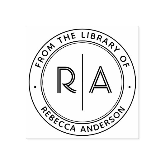 Modernes Minimal-Monogramm aus der Bibliothek Gummistempel (Prägung)