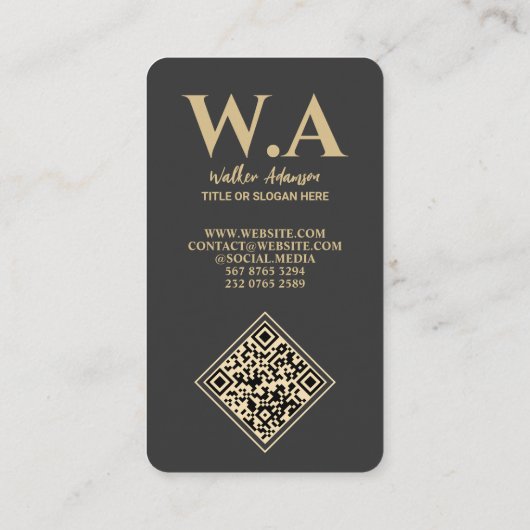 Modernes Minimal Monogramm | Berufliches Marketing Visitenkarte (Rückseite)