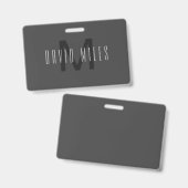 Modernes Minimal-Monogramm-Design, editierbar, dun Ausweis (Vorder- & Rückseite)