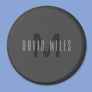 Modernes Minimal-Monogramm-Design, editierbar, dun Magnet