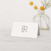 Modernes Minimal Monogramm Hochzeit Platzkarte (Rückseite)