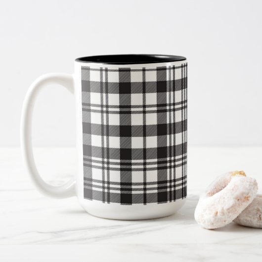 Modernes Minimal Muster Zweifarbige Tasse (Mit Donut)