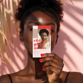 Modernes Minimal Nail Beauty Salon Business Foto Visitenkarte