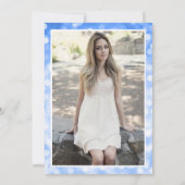 Modernes Minimal Navy Blue Lights Foto Sweet 16 Einladung (Rückseite)