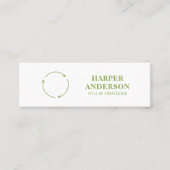 Modernes Minimal-Öko Recycelnd Mini | Green Visitenkarte (Vorderseite)