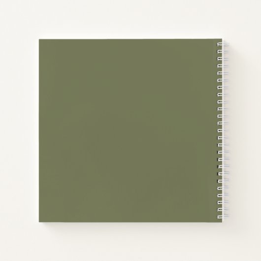 Modernes Minimal Olive Green Wedding Guest Book Notizblock (Rückseite)