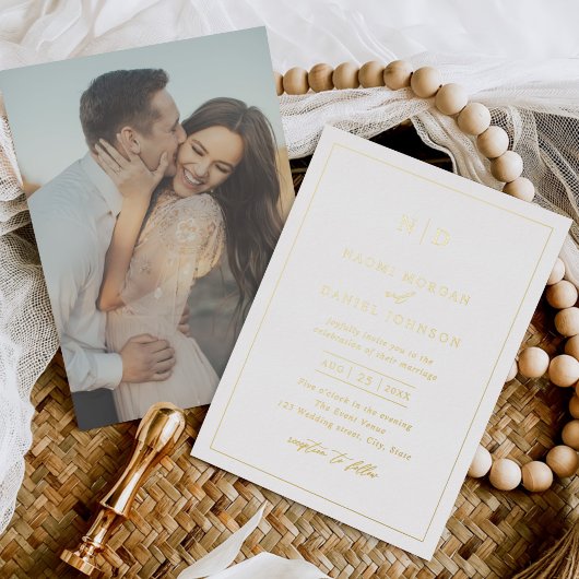 Modernes Minimal Overlay-Foto Folieneinladung