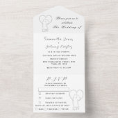 Modernes Minimal-Paar Elegante Rustikale Hochzeit All In One Einladung (Innen Boden)