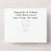 Modernes Minimal-Paar Elegante Rustikale Hochzeit All In One Einladung (Rückseite)