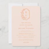 Modernes Minimal | Peach & Blush Wedding Einladung (Vorderseite)