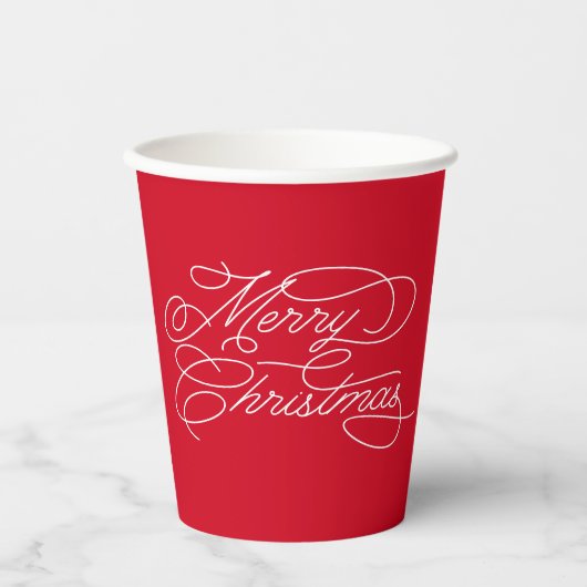 Modernes Minimal Personalisiertes Weihnachtslogo Pappbecher (Vorderseite)