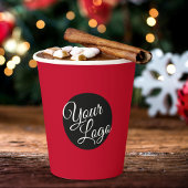 Modernes Minimal Personalisiertes Weihnachtslogo Pappbecher