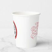 Modernes Minimal Personalisiertes Weihnachtslogo Pappbecher (Rechts)