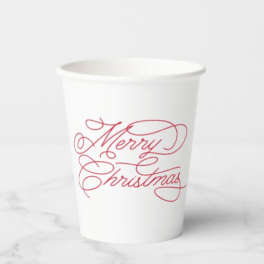 Modernes Minimal Personalisiertes Weihnachtslogo Pappbecher (Vorderseite)