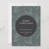 Modernes Minimal Pine Muster Weihnachten im Untern (Vorderseite)