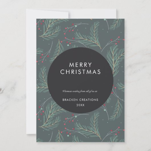 Modernes Minimal Pine Muster Weihnachten im Untern (Vorderseite)