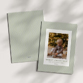 Modernes Minimal Pinstripe Weihnachtsfamilien Foto Feiertagskarte