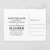 Modernes MINIMAL-Portrait-Foto SAVE THE DATE Ankündigungspostkarte (Rückseite)