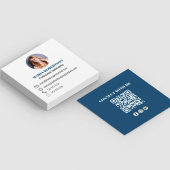 Modernes Minimal QR Code Social Media Foto Quadratische Visitenkarte