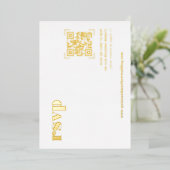 Modernes Minimal | QR Code Wedding RSVP Card Folieneinladung (Stehend vorne)