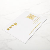 Modernes Minimal | QR Code Wedding RSVP Card Folieneinladung (Gedreht)
