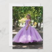 Modernes Minimal Quinceanera Geburtstagsparty Foto Einladung (Rückseite)