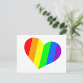 Modernes Minimal-Rainbow-Herz Postkarte (Stehend Vorderseite)