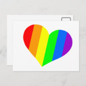 Modernes Minimal-Rainbow-Herz Postkarte (Vorne/Hinten)