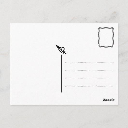 Modernes Minimal-Rainbow-Herz Postkarte (Rückseite)