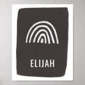 Modernes Minimal Rainbow Name Kinderzimmer Art Bla Poster (Vorne)