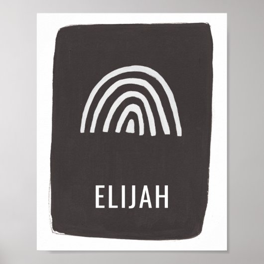 Modernes Minimal Rainbow Name Kinderzimmer Art Bla Poster (Vorne)