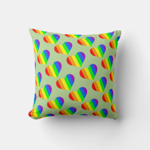 Modernes Minimal-Regenbogen-Herzkissen Kissen