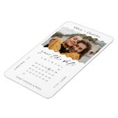 Modernes Minimal Retro Wavy Foto Stilvoller Kalend Magnet (Linke Seite)