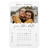 Modernes Minimal Retro Wavy Foto Stilvoller Kalend Magnet (Vertikal)