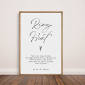 Modernes Minimal Ring Hunt Brautparty Spielzeichen Poster