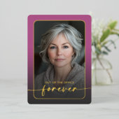 Modernes Minimal-Rosa-Foto-Renting-Party Folieneinladung (Stehend vorne)