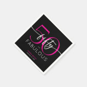 Modernes Minimal Rosa Fünfzig Fabelhaft Schriftzug Serviette (Ecke)