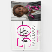 Modernes Minimal Rosa Fünfzig Fabelhaftes Skript G Banner (Vertikal)