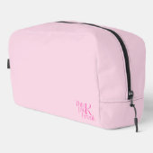 Modernes Minimal Rosa Monogramm Think Pink Freak Waschbeutel (Rechte Ecke)