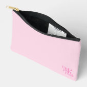 Modernes Minimal Rosa Monogramm Think Pink Freak Zubehörtasche (Offen)