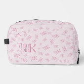 Modernes Minimal Rosa Monogramm Think Pink Waschbeutel (Vorderseite)
