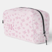 Modernes Minimal Rosa Monogramm Think Pink Waschbeutel (Rechte Ecke)