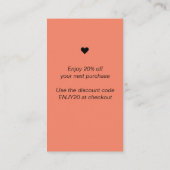 Modernes Minimal Rosa Vielen Dank, dass Sie kleine Visitenkarte (Rückseite)